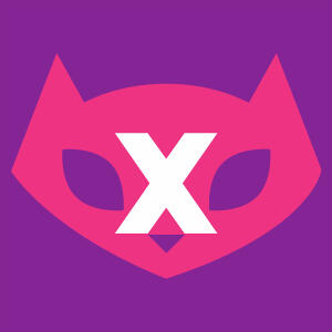 UBA - Shows a graphical icon of a raccoon head in pink, with a white X in their face, on a purple background.