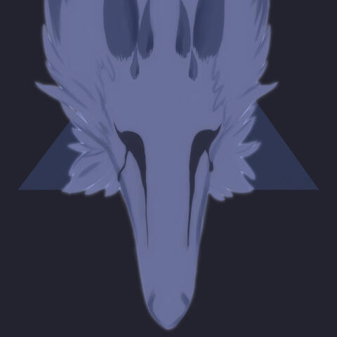 ViridianDenial - Shows a headshot of a long snooted furry character that is very fluffy, white/grey, and has horns on the top of their head.